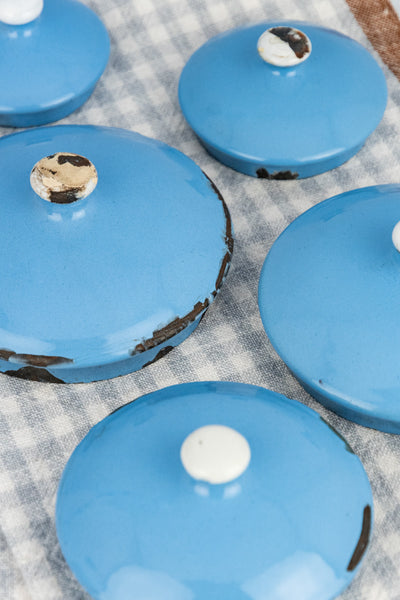 Antique French Enamel Canister Set