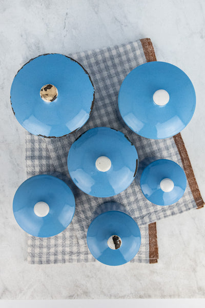 Antique French Enamel Canister Set