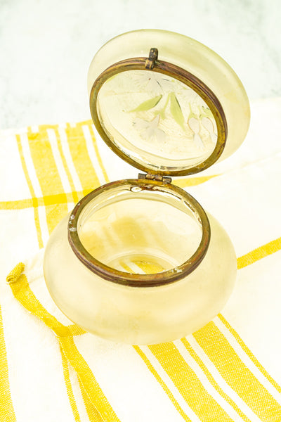 Antique French Enameled Glass Powder Jar