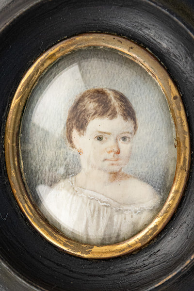 Antique French Framed Miniature Portrait