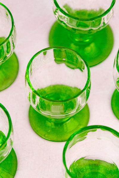 Antique French Green Glass Aperitif Set
