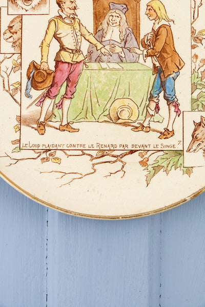Antique French Jean de La Fontaine Fable Plates