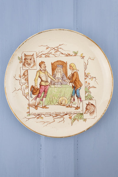 Antique French Jean de La Fontaine Fable Plates