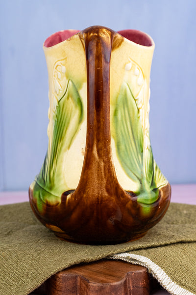 Antique French Faience Floral Pitcher