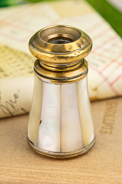 Antique French Mother of Pearl and Brass Spy Glass