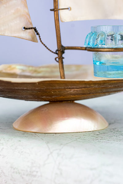 Antique French Souvenir Mother-of-Pearl Salier