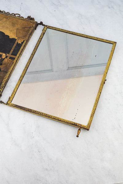 Antique French Trifold Mirror