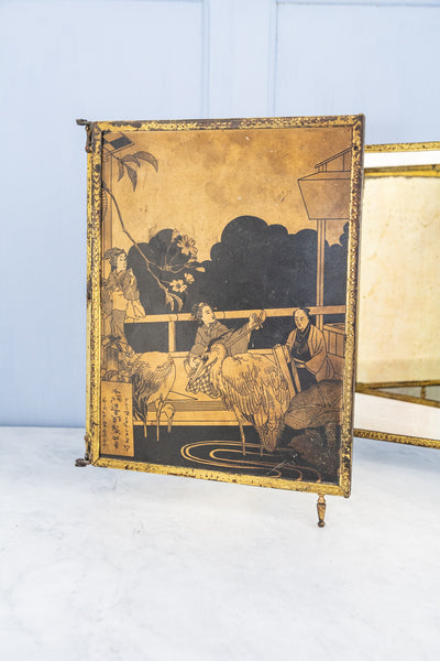 Antique French Trifold Mirror