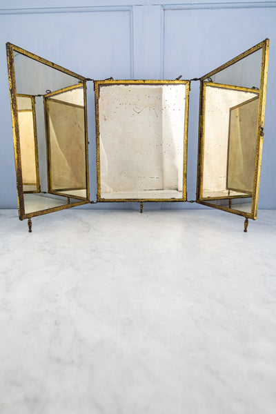 Antique French Trifold Mirror