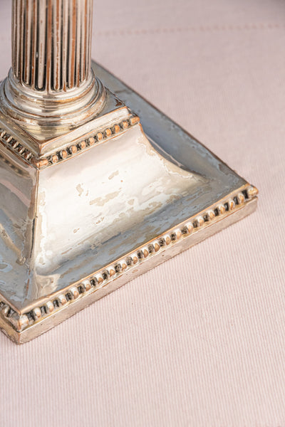 Antique Georgian Silverplate Candlesticks - Set of 2