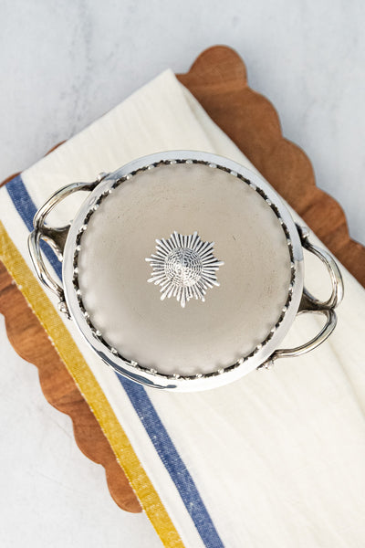 Antique Glass & Silverplate Potpourri Bowl