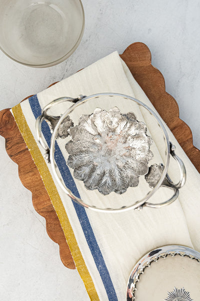 Antique Glass & Silverplate Potpourri Bowl