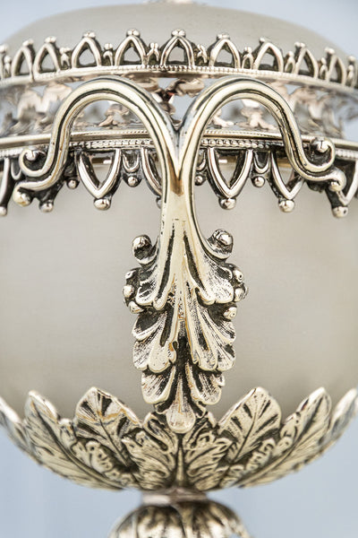 Antique Glass & Silverplate Potpourri Bowl