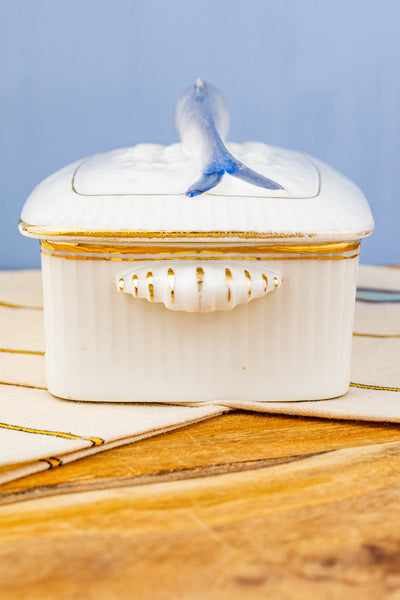Antique Hand-Painted Seafood Terrine Box