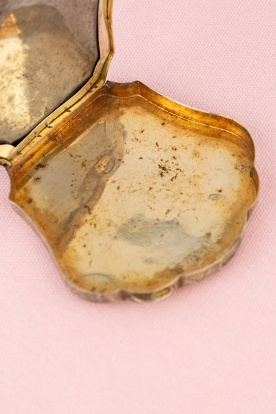 Vintage Italian Enamel & Silver Romeo & Juliet Compact