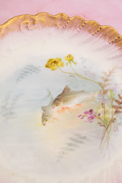 Antique Limoges Fish Service For 8