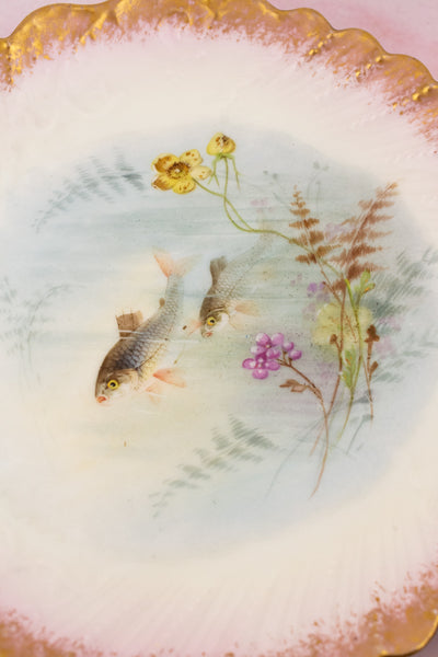 Antique Limoges Fish Service For 8