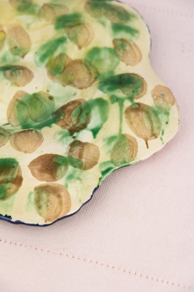 Antique Majolica Oyster Plate