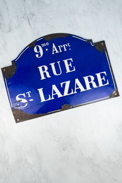 Antique Paris Arrondissement Street Sign