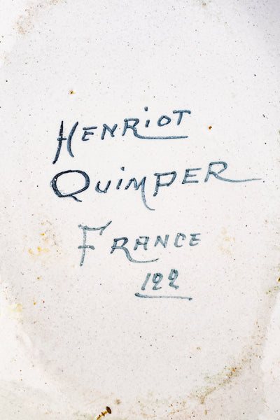 Antique Quimper Oval Serving Dish