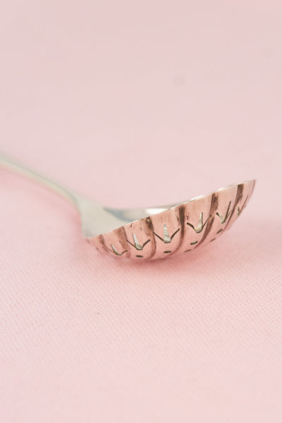 1893 Antique Silver Military Sifting Spoon