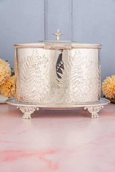 Antique Silverplate Biscuit Box