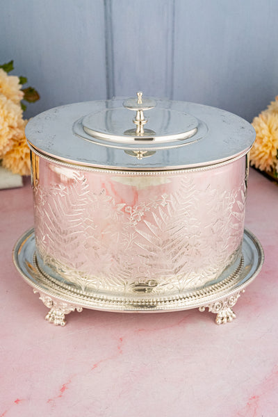 Antique Silverplate Biscuit Box