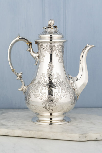 Antique Silverplate Coffee Pot - "With Mind & Hand"
