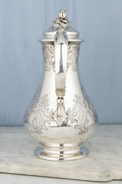 Antique Silverplate Coffee Pot - "With Mind & Hand"
