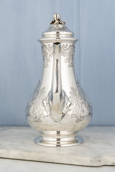 Antique Silverplate Coffee Pot - "With Mind & Hand"