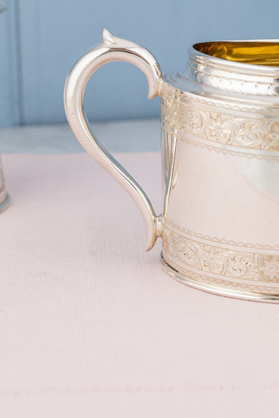 Antique Silverplate Creamer and Sugar Bowl Set