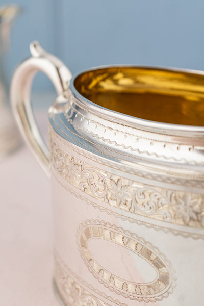 Antique Silverplate Creamer and Sugar Bowl Set
