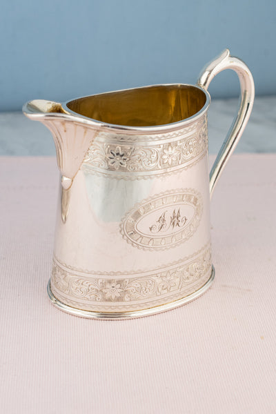 Antique Silverplate Creamer and Sugar Bowl Set