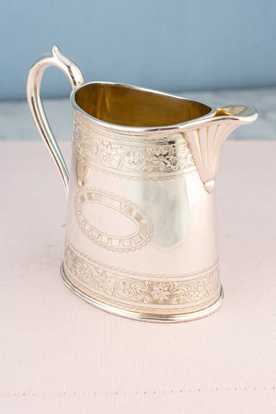 Antique Silverplate Creamer and Sugar Bowl Set