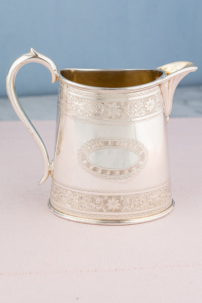 Antique Silverplate Creamer and Sugar Bowl Set
