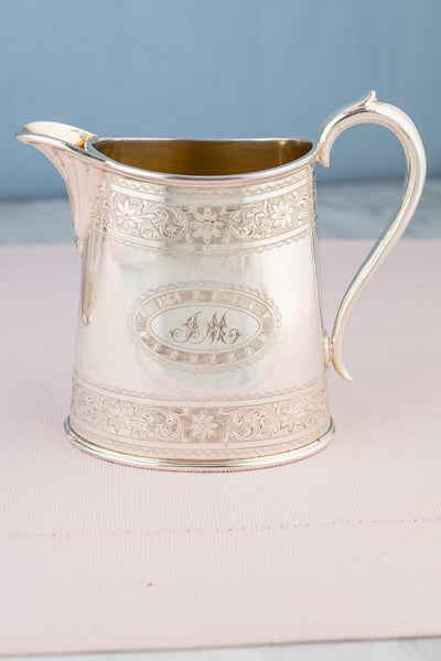 Antique Silverplate Creamer and Sugar Bowl Set