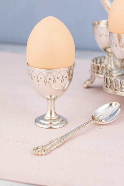 Antique English Silverplate Egg Service for 6