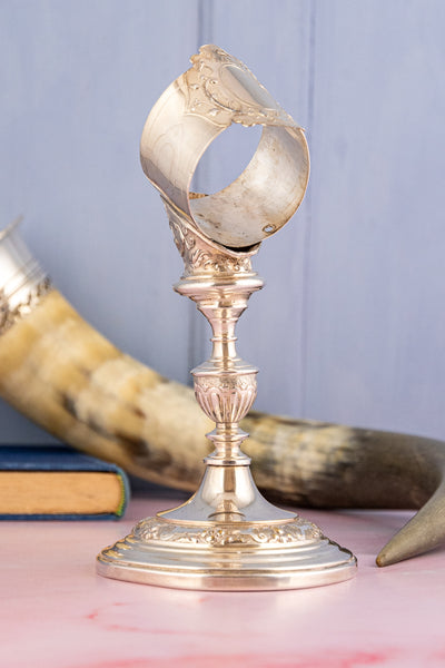Antique Silverplate Grand Horn Vase
