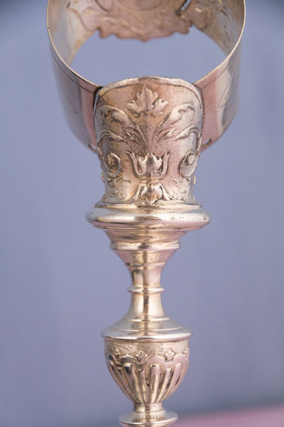 Antique Silverplate Grand Horn Vase