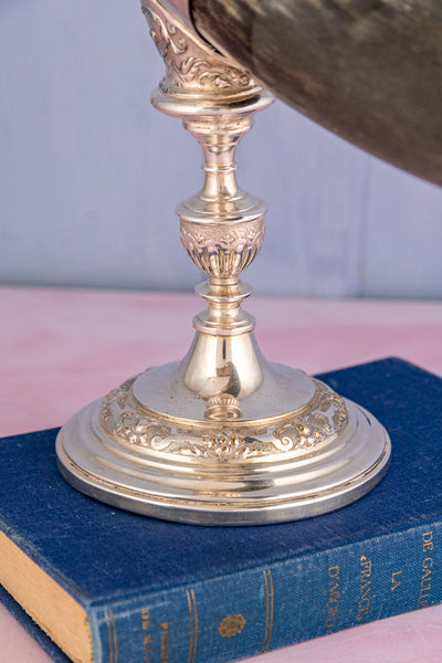 Antique Silverplate Grand Horn Vase