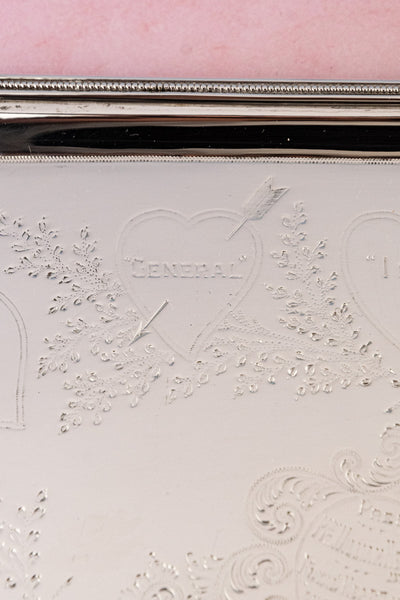 1911 Silverplate Marriage Heart Tray