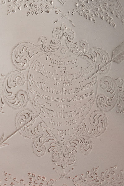 1911 Silverplate Marriage Heart Tray