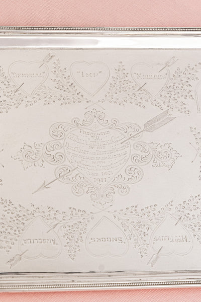 1911 Silverplate Marriage Heart Tray