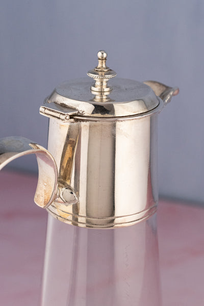 Antique Silverplate & Glass Claret Jug