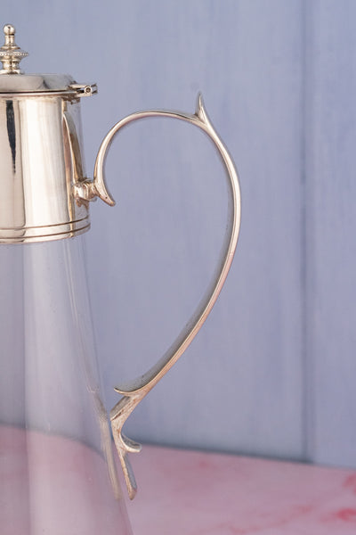 Antique Silverplate & Glass Claret Jug