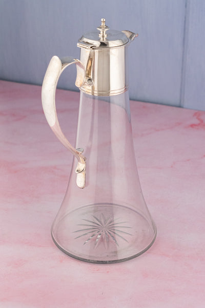 Antique Silverplate & Glass Claret Jug