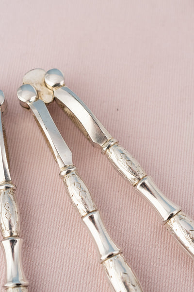 Antique Silverplate & Mother of Pearl 7-piece Fruit Service with Grape Shears, Nutcrackers and Picks