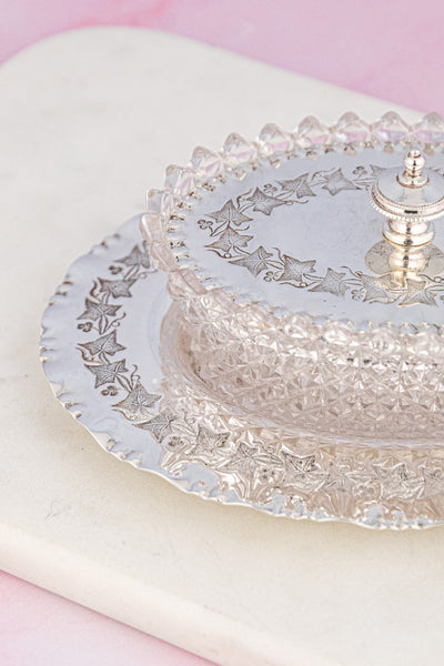 Antique Silverplate & Cut Glass Dish