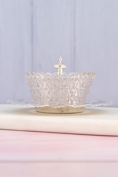 Antique Silverplate & Cut Glass Dish