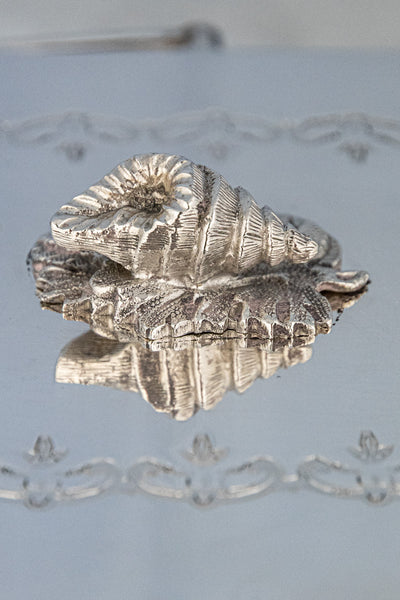 Antique Silverplate and Glass Sardine Box